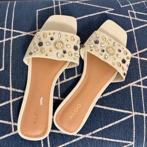 Aldo Women's Cream Embellished Sandals